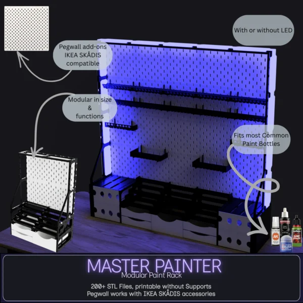 Master Painter Modular 3D Printable Paint Rack 2026